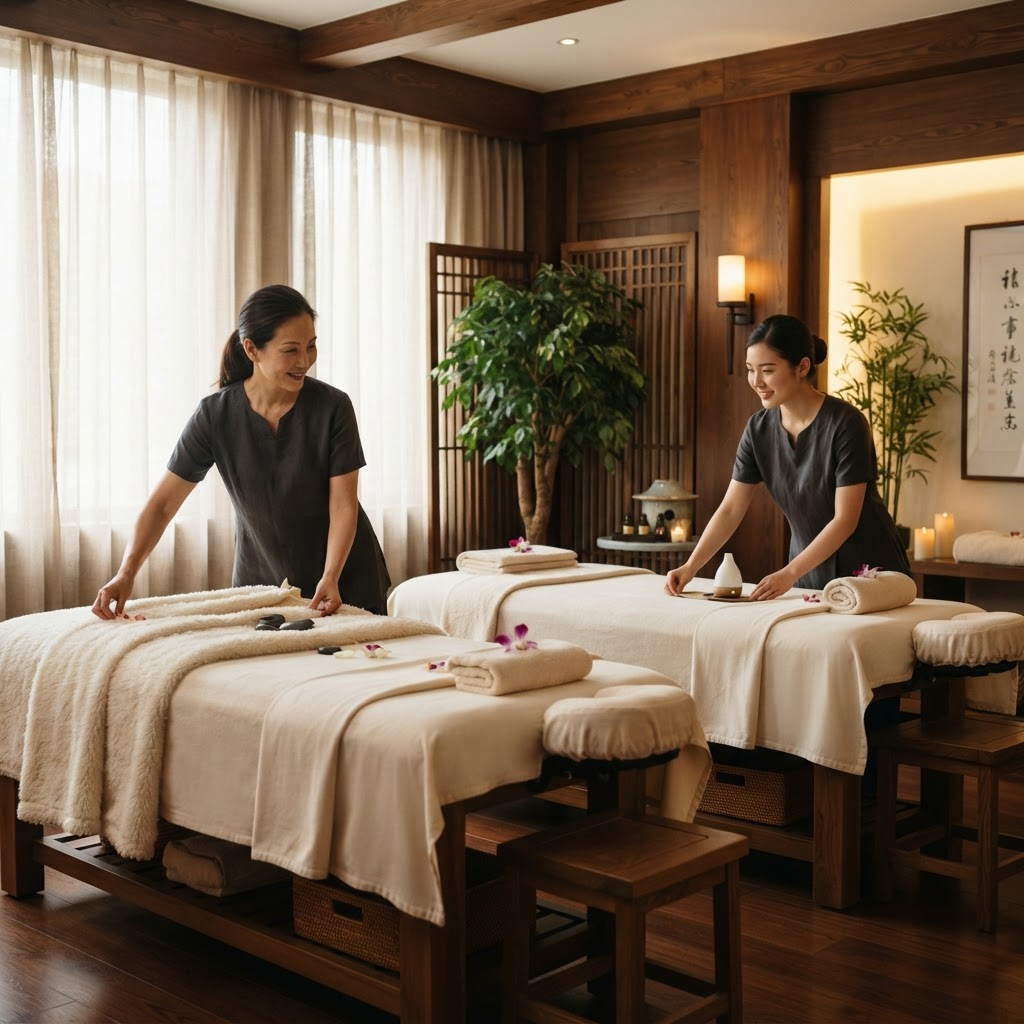 Body Massage with an Asian Chinese massage therapist